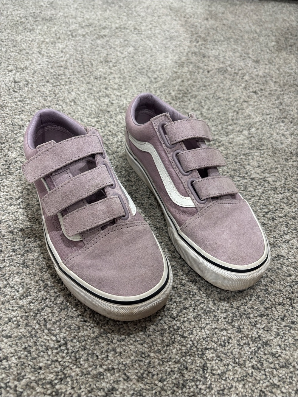 Vans Kids Lavender Suede Old Skool Velcro Sneakers